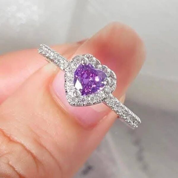 خاتم البنادورة فص موڤ-Pandora ring Purple  heart