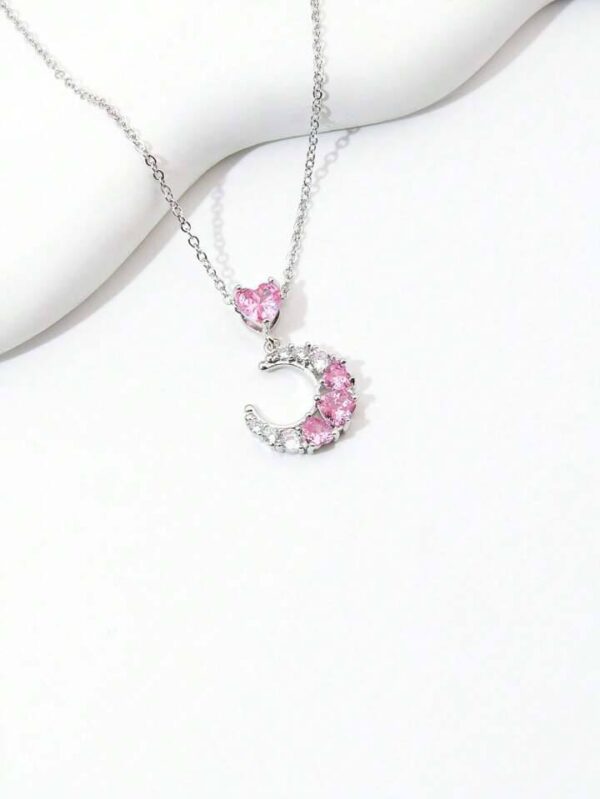⁦سلسله  القمر الوردي  - Pink moon necklace⁩ - الصورة ⁦3⁩