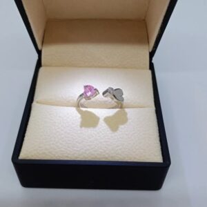 خاتم قلب وبريق بينك _  Heart & Shine" Ring